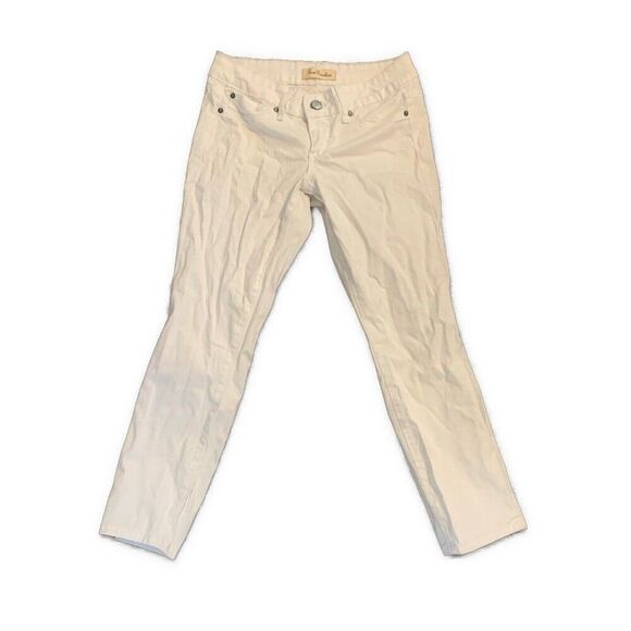 True Freedom Womens Juniors Solid White Low Rise Crop Capri Jeans 3 - Picture 1 of 4